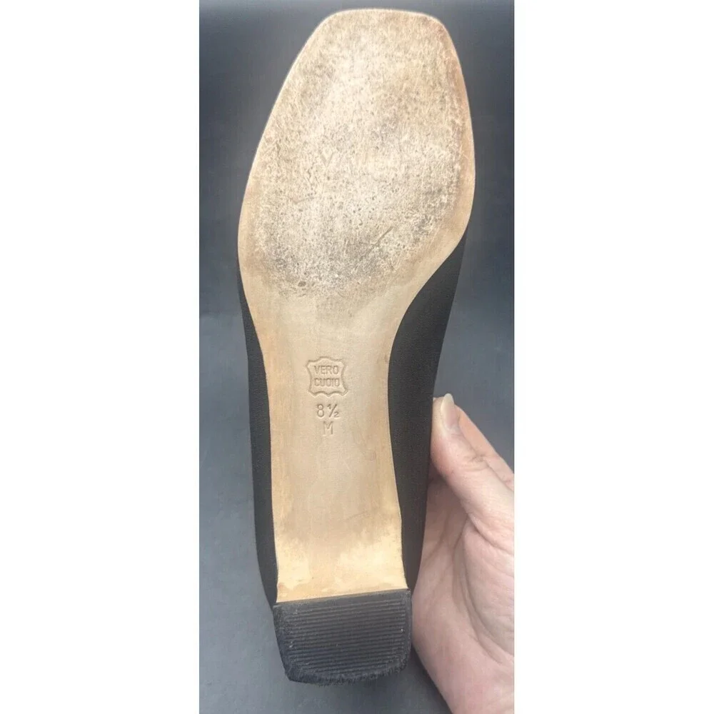 Van Eli Women’s BLACK  Slip On Pumps ‎ Open Toe Casual Heeled Comfort Sz 8.5